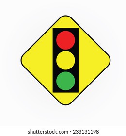 Traffic Sign Warns About Traffic Light Stock Photo (Edit Now) 1661378536