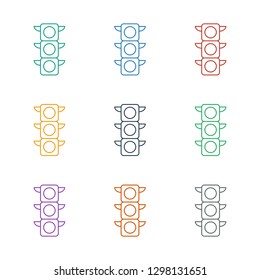 traffic light icon white background. Editable line traffic light icon from logistics. Trendy traffic light icon for web and mobile.