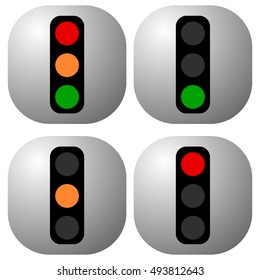 Traffic light icons, traffic lamp illustrations â?? Transportation, driving, traffic, control concepts