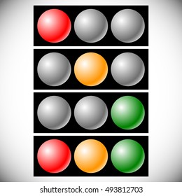 Traffic light icons, traffic lamp illustrations â?? Transportation, driving, traffic, control concepts