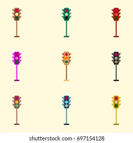 Traffic light icons set