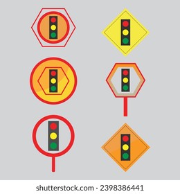 Traffic Light Icons set  Design on White Background vector illustration.