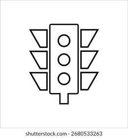 traffic light icons. simple line vector