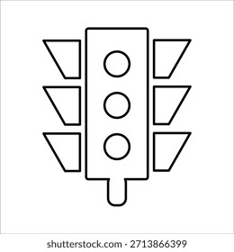 Iconos de semáforo. Ilustración vectorial de línea simple