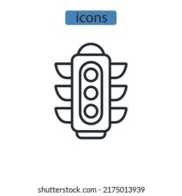traffic light icons  symbol vector elements for infographic web