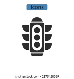 traffic light icons  symbol vector elements for infographic web