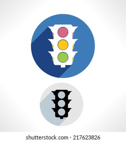 Traffic light icons. Vector. Editable. Flat design. Transportation
