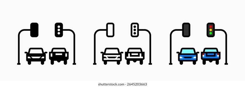 Iconos del semáforo: Ilustración vectorial de los iconos del semáforo con el fondo blanco