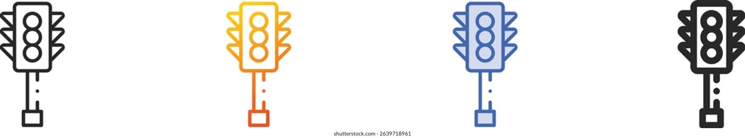 traffic light icon.Thin Linear, Gradient, Blue Stroke and bold Style Design Isolated On White Background