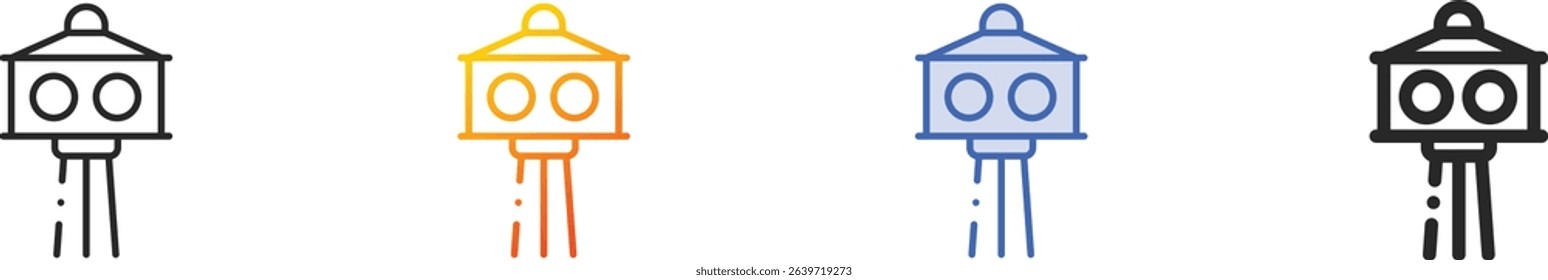 traffic light icon.Thin Linear, Gradient, Blue Stroke and bold Style Design Isolated On White Background