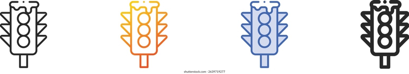 traffic light icon.Thin Linear, Gradient, Blue Stroke and bold Style Design Isolated On White Background