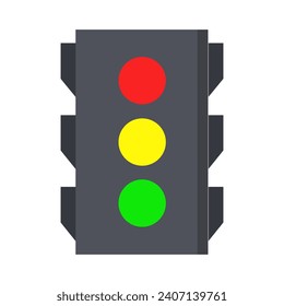 Traffic light illustrated on white background
