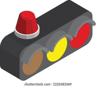 ilustración de semáforo en estilo isométrico 3D aislado en segundo plano