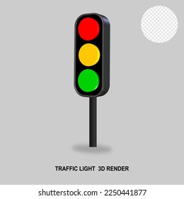 traffic light illustration 3D render