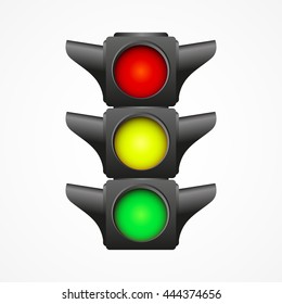 Traffic light illustration, isolated on white