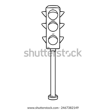 traffic light illustration outline isolated vector