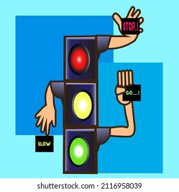 Traffic light illustration to regulate traffic flow



