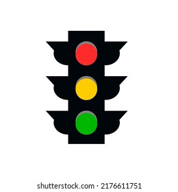 Traffic light illustration. Traffic signal and road safety concept