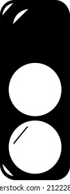 ilustración del semáforo, vector simple, color negro y blanco