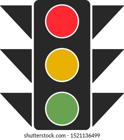 Traffic light, illustration, vector on white background.