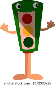 traffic light, illustration, vector on white background.