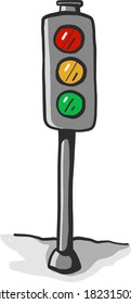 Traffic light, illustration, vector on white background