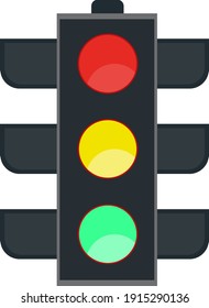 Traffic light, illustration, vector on a white background.