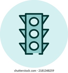 Traffic light, illustration, vector on a white background.