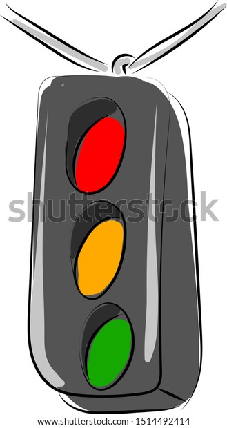 Traffic\
light, illustration, vector on white\
background.