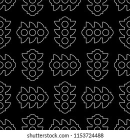 Traffic light illustration. Vector seamless pattern for fabric, textile, background, wallpaper, wrapping paper, cover. Linear vector pattern. Minimalistic style design. Outline black white versions