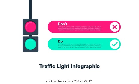 Traffic Light Infographic for Do and Don't Visual Instructions Vector Illustration