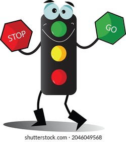 traffic light instructions vector for  learning 