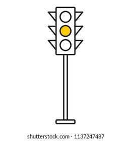 Traffic light interface icons. Red, yellow and green (stop, go and wait). Line vector buttons.