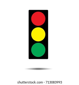 Traffic Light Interface Icons. Red, Yellow And Green (go, Stop And Wait) Isolated On White Background. Vector Buttons EPS10.