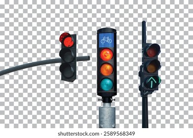 Traffic Light isolated on transparent background