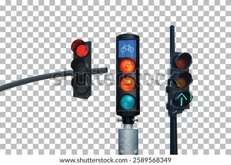 Traffic Light isolated on transparent background