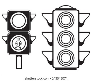 Traffic light isolated on white background
