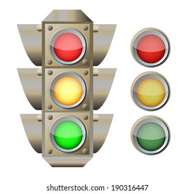 Traffic light isolated on the white