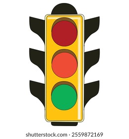 Traffic light isolated on white background