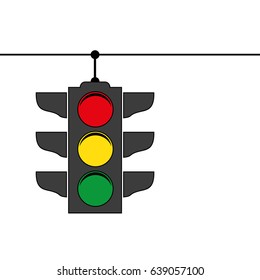 Traffic light isolated on a white background 