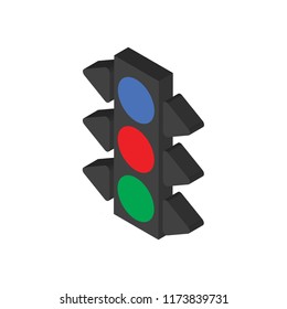 Traffic light isometric left top view 3D icon