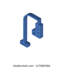 Traffic light isometric left top view 3D icon