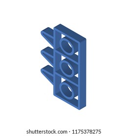 Traffic light isometric left top view 3D icon