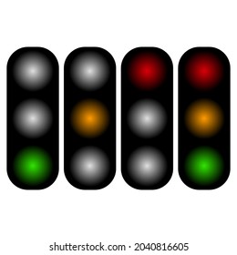 Traffic light, traffic lamp, semaphore vector illustration, icon