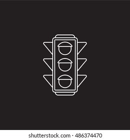 traffic light line icon,