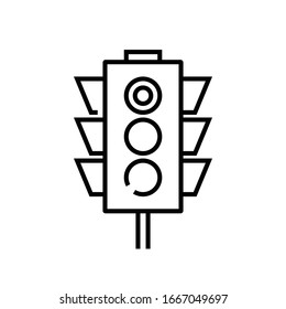 Traffic light line icon, concept sign, outline vector illustration, linear symbol.