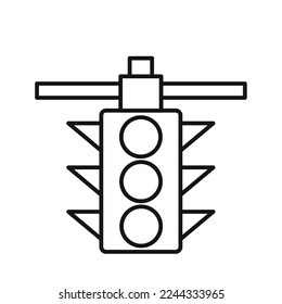 Traffic Light line icon isolated on white background. Black flat thin icon on modern outline style. Linear symbol and editable stroke. Simple and pixel perfect stroke vector illustration. 