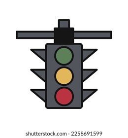 Traffic Light line icon isolated on white background. Black flat thin icon on modern outline style. Linear symbol and editable stroke. Simple and pixel perfect stroke vector illustration.
