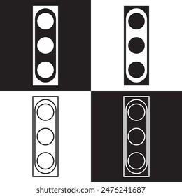 Traffic Light line icon.  isolated on white and black background. EPS 10