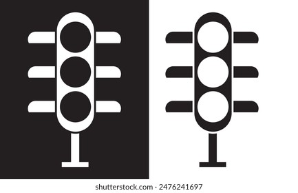 Traffic Light line icon.  isolated on white and black background. EPS 10
